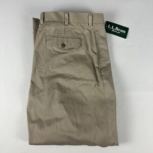 Brand New LL Bean Mens‎ Classic Fit Pants Khakis Tan Size 42